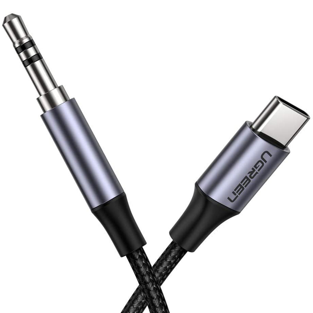Adaptor Ugreen Audio Cable Adapter AV143 (30633), Type-C to Jack 3.5mm, 1m, Deep Gray