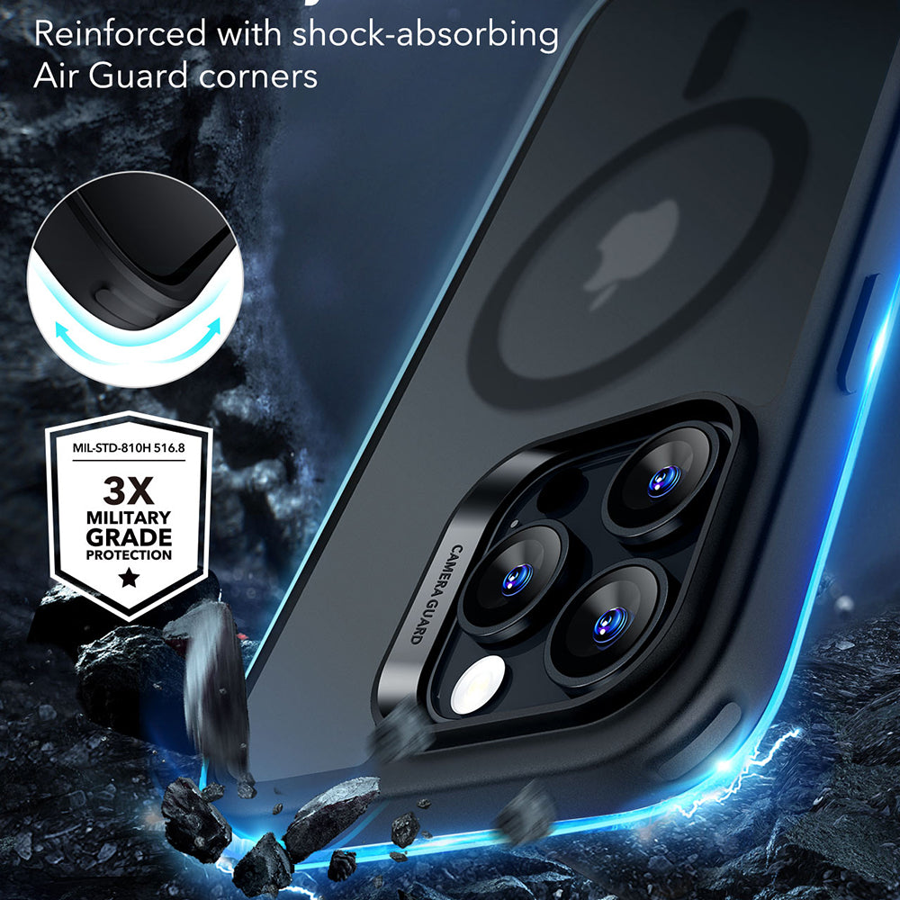 Husa de protectie ESR Classic Hybrid HaloLock compatibil cu iPhone 16 Pro, Negru Mat