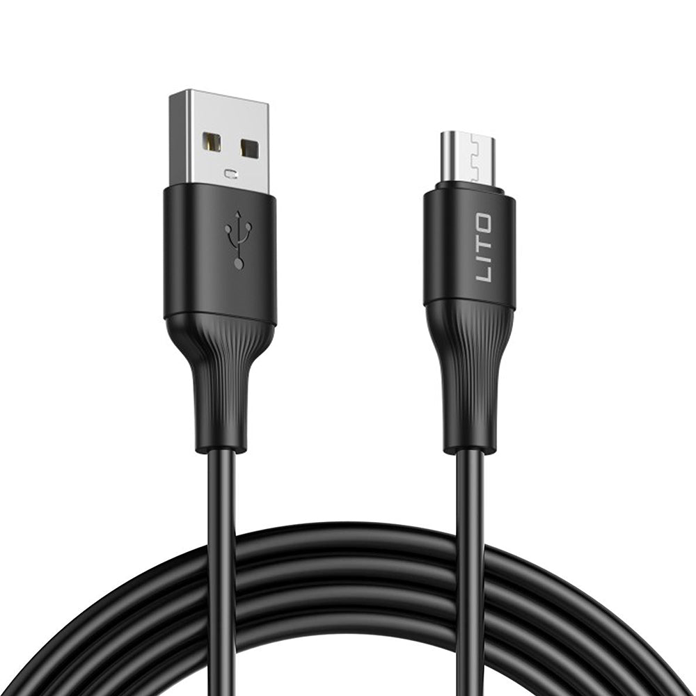Cablu Lito (LD06V), USB to Micro-USB, 2.4A, PVC, 1m, Negru