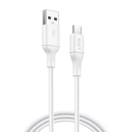 Cablu Lito LD06T USB la USB-C, alb