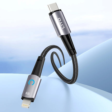 Cablu Lito (LD10CC), Type-C to Type-C, Fast Charging, 60W, with LED Light, 1m, Negru