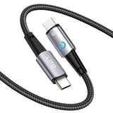 Cablu Lito (LD10CC), Type-C to Type-C, Fast Charging, 60W, with LED Light, 1m, Negru