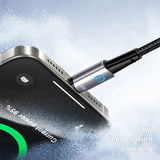 Cablu Lito (LD10CC), Type-C to Type-C, Fast Charging, 60W, with LED Light, 1m, Negru