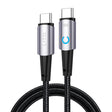 Cablu Lito (LD10CC), Type-C to Type-C, Fast Charging, 60W, with LED Light, 1m, Negru