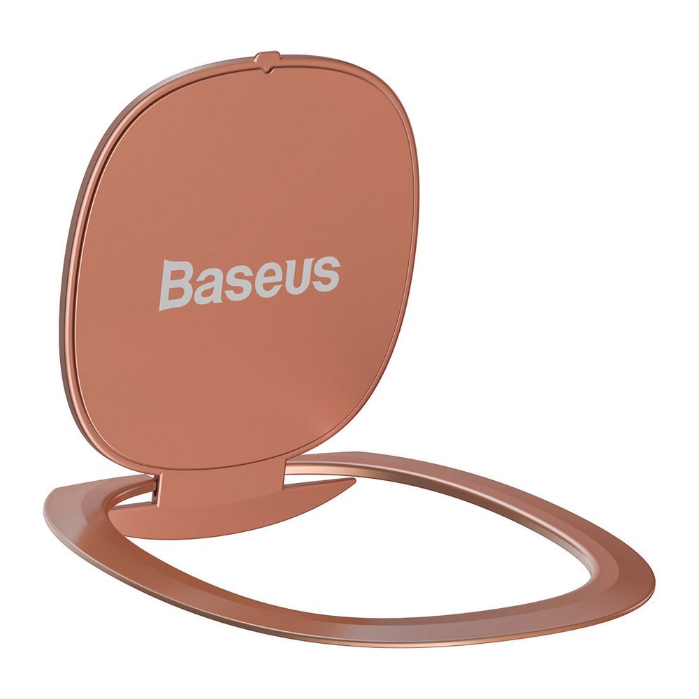 Suport Baseus Phone Ring Invizible (SUYB-0R), Standing and Folding Feature, 360° Rotating, Ultra-Thin, 3M Adhesive, Roz Auriu