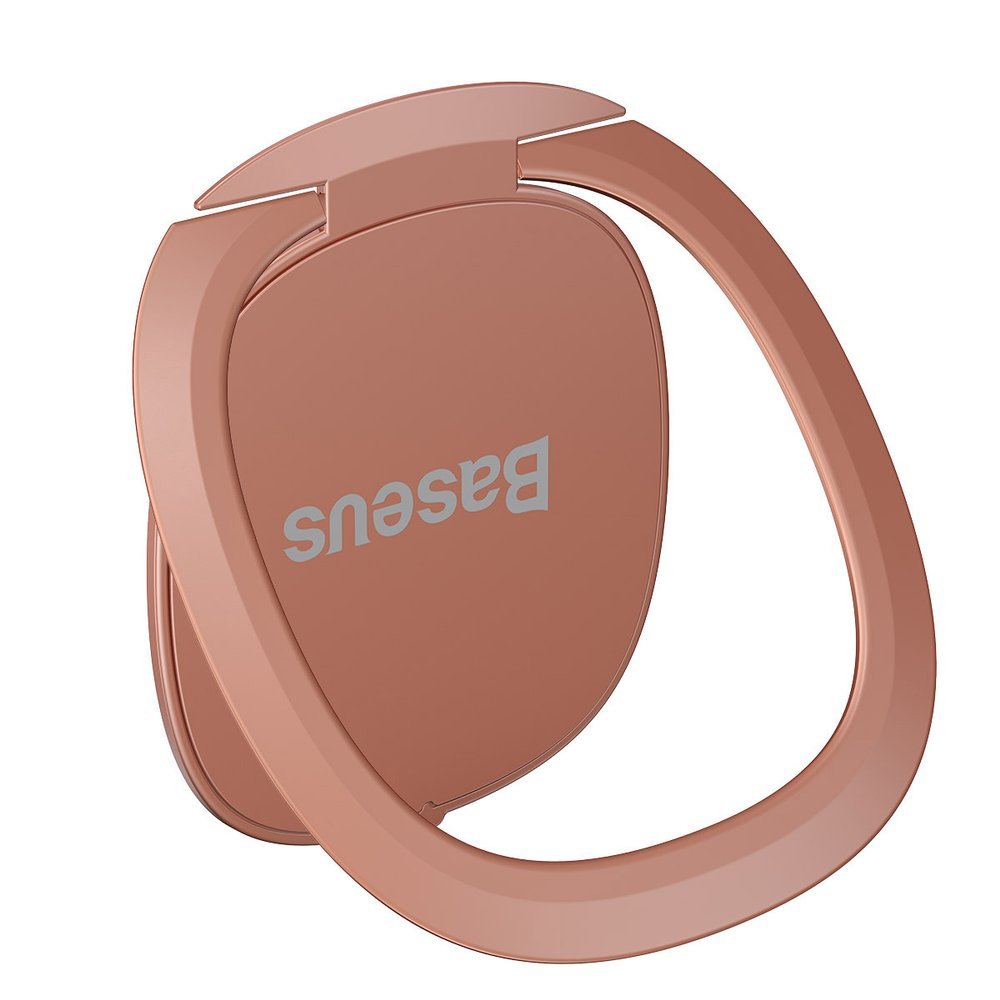 Suport Baseus Phone Ring Invizible (SUYB-0R), Standing and Folding Feature, 360° Rotating, Ultra-Thin, 3M Adhesive, Roz Auriu
