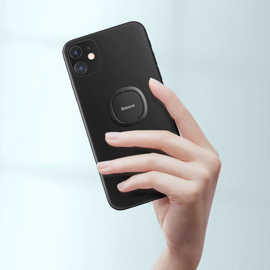 Suport Baseus Phone Ring Invizible (SUYB-0R), Standing and Folding Feature, 360° Rotating, Ultra-Thin, 3M Adhesive, Roz Auriu