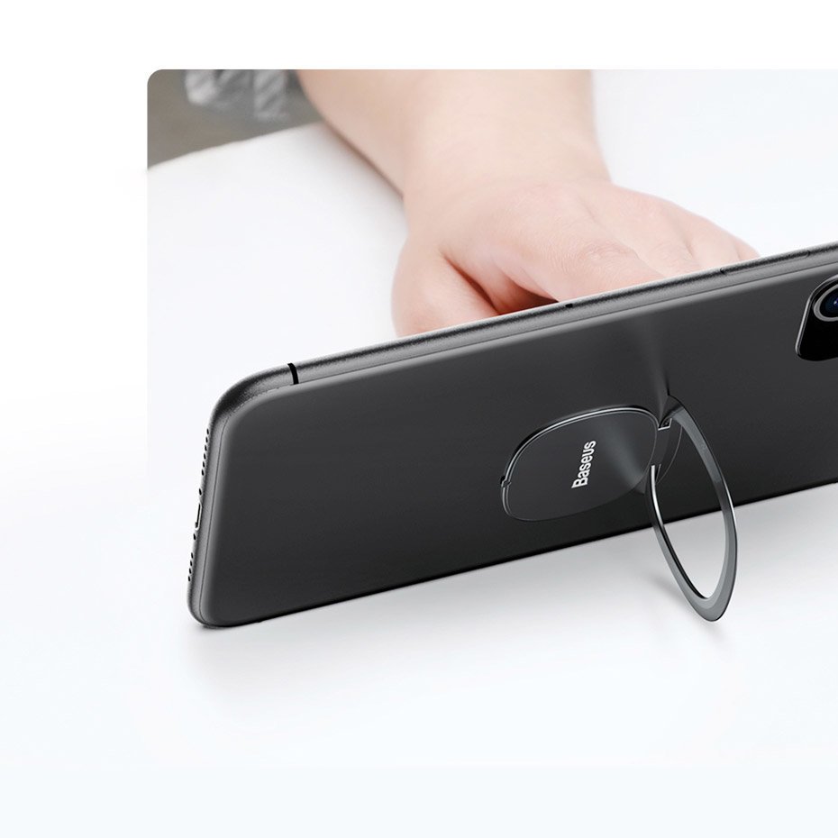 Suport Baseus Phone Ring Invizible (SUYB-0R), Standing and Folding Feature, 360° Rotating, Ultra-Thin, 3M Adhesive, Roz Auriu