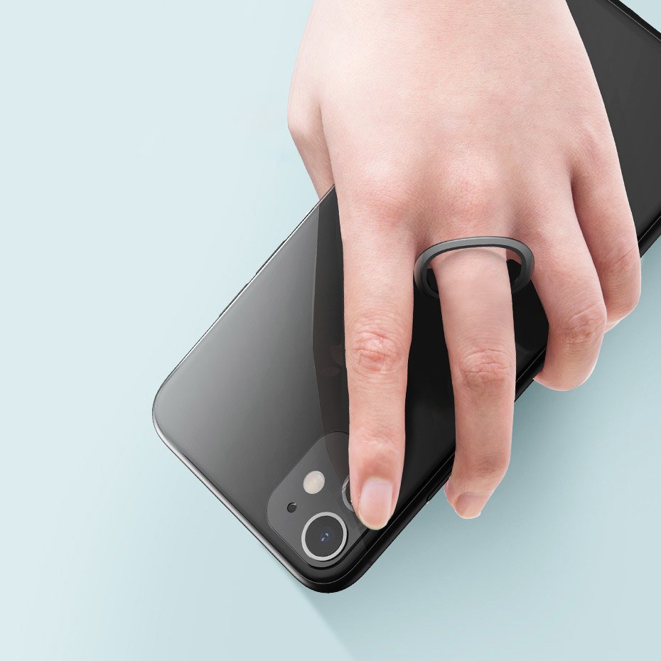 Suport Baseus Phone Ring Invizible (SUYB-0R), Standing and Folding Feature, 360° Rotating, Ultra-Thin, 3M Adhesive, Roz Auriu