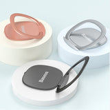 Suport Baseus Phone Ring Invizible (SUYB-0R), Standing and Folding Feature, 360° Rotating, Ultra-Thin, 3M Adhesive, Roz Auriu