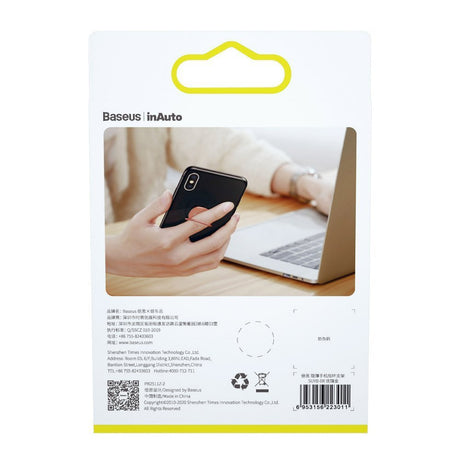 Suport Baseus Phone Ring Invizible (SUYB-0R), Standing and Folding Feature, 360° Rotating, Ultra-Thin, 3M Adhesive, Roz Auriu