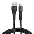 Cablu Lito (LD14), USB to Type-C Fast Charging 60W, 480Mbps, Nylon, 1m, Negru