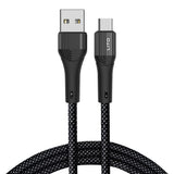Cablu Lito (LD14), USB to Type-C Fast Charging 60W, 480Mbps, Nylon, 1m, Negru