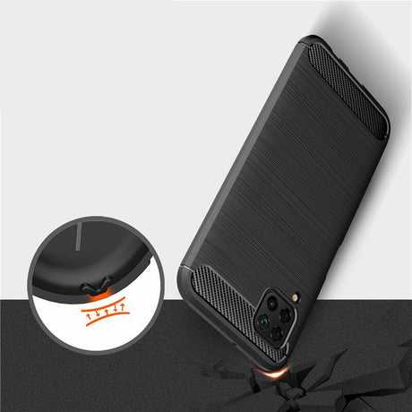 Husa de protectie Techsuit Carbon Silicone compatibil cu Huawei P40 lite, Negru