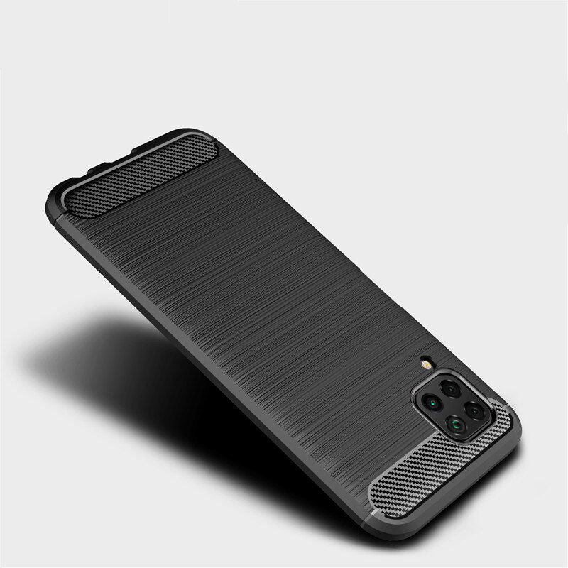 Husa de protectie Techsuit Carbon Silicone compatibil cu Huawei P40 lite, Negru