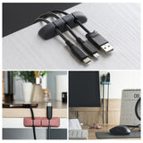 Cablu Ringke Organizer (set de 4), 4 x 3 Slots, Negru