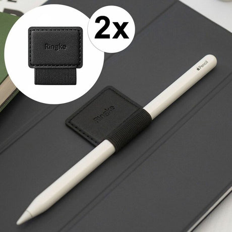 Stylus Ringke Pen Holder (set de 2), Ecological Leather, Textile, Elastic, Negru