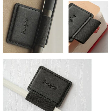 Stylus Ringke Pen Holder (set de 2), Ecological Leather, Textile, Elastic, Negru