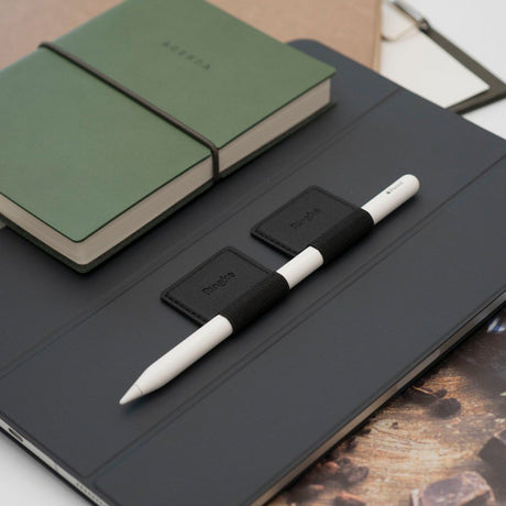 Stylus Ringke Pen Holder (set de 2), Ecological Leather, Textile, Elastic, Negru