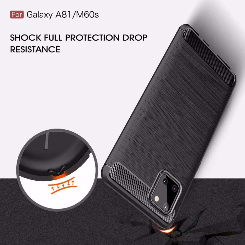 Husa de protectie Techsuit Carbon Silicone compatibil cu Samsung Galaxy Note 10 Lite, Negru