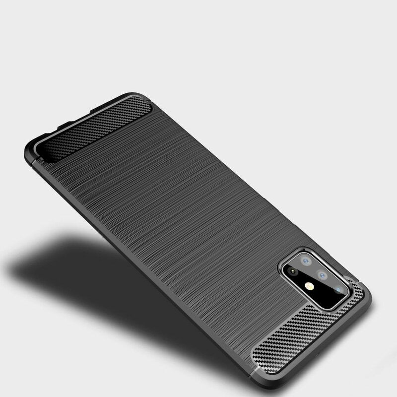 Husa de protectie Techsuit Carbon Silicone compatibil cu Samsung Galaxy A71 4G, Negru