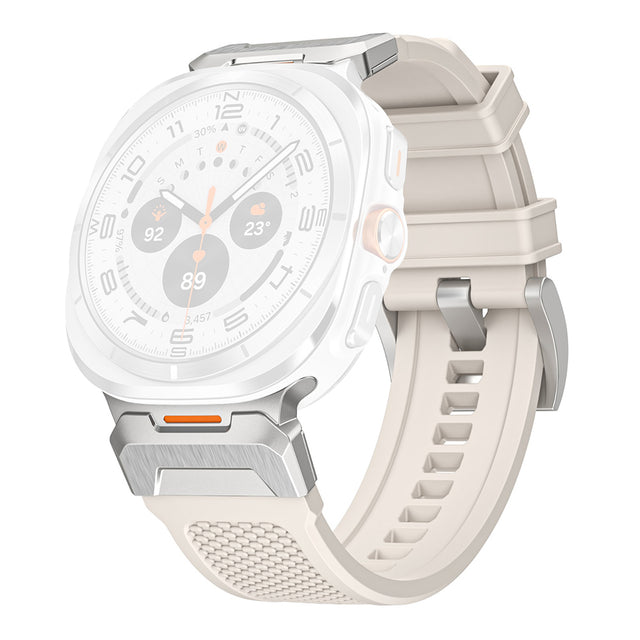 Curea smartwatch Techsuit Watchband (W068) compatibil cu Samsung Galaxy Watch Ultra 47mm / Watch Ultra 2, Alb / Silver