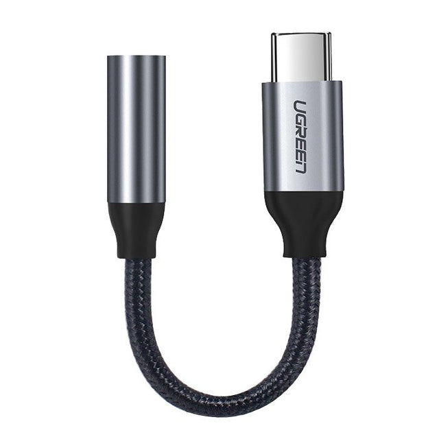Adaptor Ugreen Audio Cable Adapter AV142 (30632), Type-C to Jack 3.5mm, 10cm, Gri