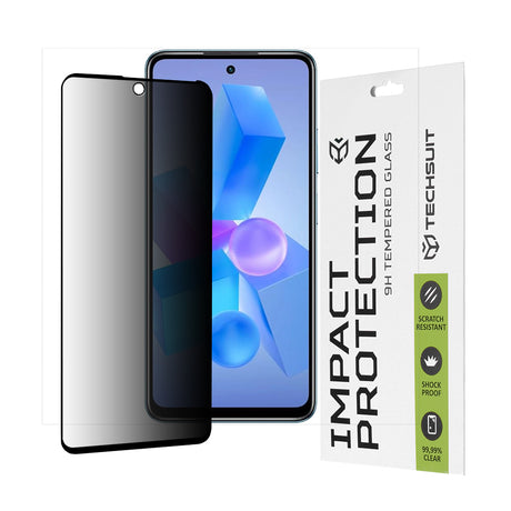 Folie de protectie Techsuit 111D Privacy Full Glue compatibil cu Infinix Hot 40 / 40 Pro / Tecno Spark 20 Pro / Pova 5 Pro, Negru