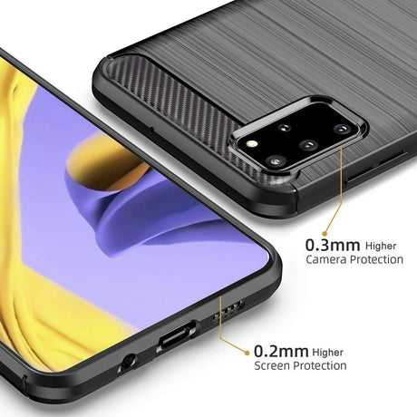Husa de protectie Techsuit Carbon Silicone compatibil cu Samsung Galaxy S20 Plus 4G / S20 Plus 5G, Negru