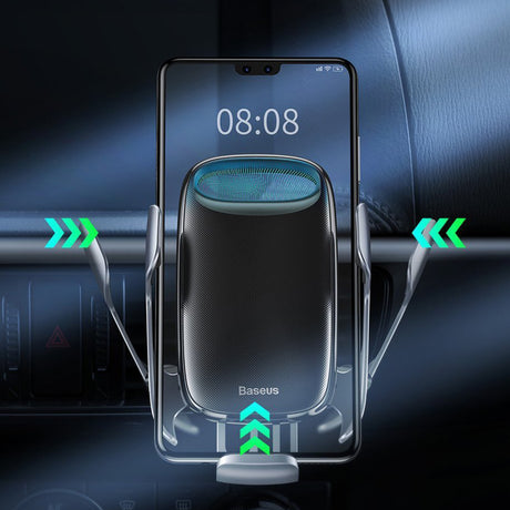 Suport Baseus with Wireless Charging Milky Way (WXHW02-01), for Air Vent, 15W, Negru