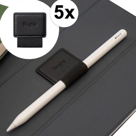 Stylus Ringke Pen Holder (set de 5), Ecological Leather, Textile, Elastic, Negru