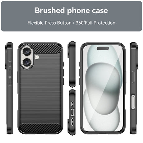 Husa de protectie Techsuit Carbon Silicone compatibil cu iPhone 16 Plus, Negru