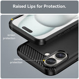 Husa de protectie Techsuit Carbon Silicone compatibil cu iPhone 16 Plus, Negru