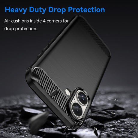 Husa de protectie Techsuit Carbon Silicone compatibil cu iPhone 16 Plus, Negru