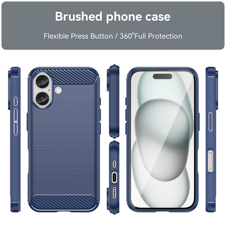 Husa de protectie Techsuit Carbon Silicone compatibil cu iPhone 16 Plus, Albastru