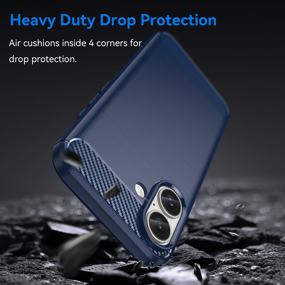 Husa de protectie Techsuit Carbon Silicone compatibil cu iPhone 16 Plus, Albastru