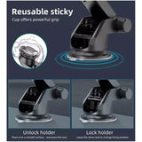 Suport Techsuit (S113), Universal for Dashboard / Windshield, Gravity Grip, Windshield, Negru