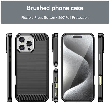 Husa de protectie Techsuit Carbon Silicone compatibil cu iPhone 16 Pro, Negru
