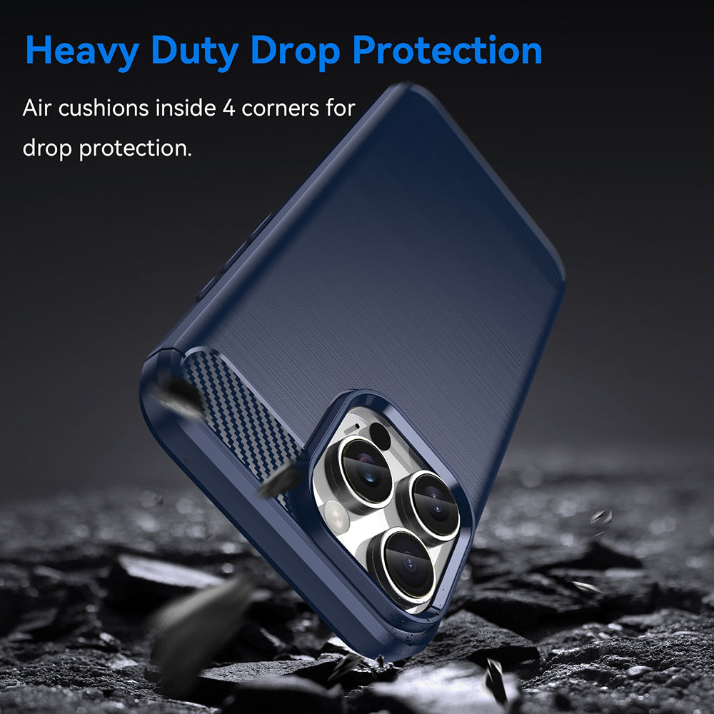 Husa de protectie Techsuit Carbon Silicone compatibil cu iPhone 16 Pro Max, Albastru