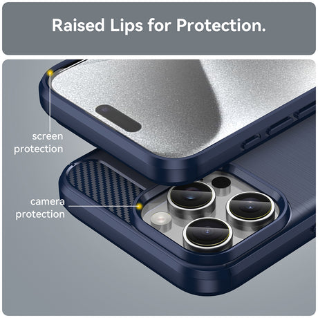 Husa de protectie Techsuit Carbon Silicone compatibil cu iPhone 16 Pro Max, Albastru