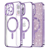 Husa de protectie Techsuit Luxury Glitter MagSafe compatibil cu iPhone 16 Pro Max, Mov Deschis