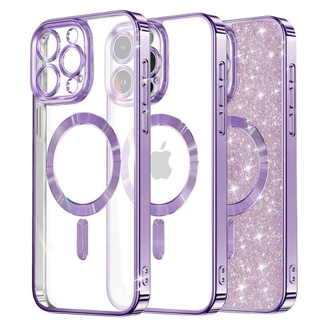 Husa de protectie Techsuit Luxury Glitter MagSafe compatibil cu iPhone 16 Pro Max, Mov Deschis