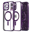 Husa de protectie Techsuit Luxury Glitter MagSafe compatibil cu iPhone 16 Pro Max, Mov Inchis