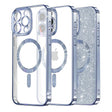 Husa de protectie Techsuit Luxury Glitter MagSafe compatibil cu iPhone 16 Pro Max, Albastru Deschis