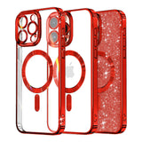 Husa de protectie Techsuit Luxury Glitter MagSafe compatibil cu iPhone 16 Pro, Rosu