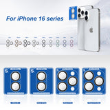 Folie de protectie Lito S+ Camera Glass compatibil cu iPhone 16 Pro / iPhone 16 Pro Max, Alb Titanium