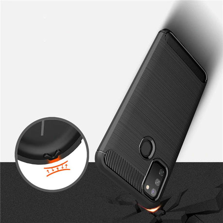 Husa de protectie Techsuit Carbon Silicone compatibil cu Samsung Galaxy M21 / M30S, Negru