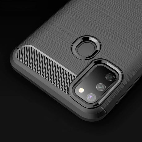 Husa de protectie Techsuit Carbon Silicone compatibil cu Samsung Galaxy M21 / M30S, Negru