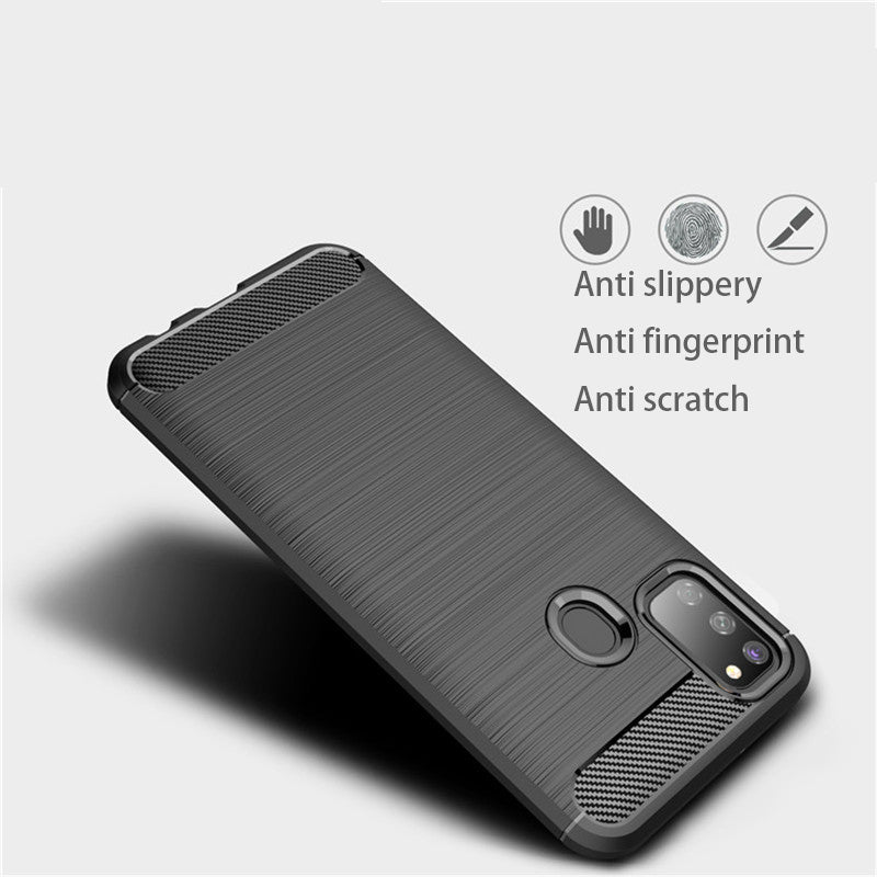 Husa de protectie Techsuit Carbon Silicone compatibil cu Samsung Galaxy M21 / M30S, Negru
