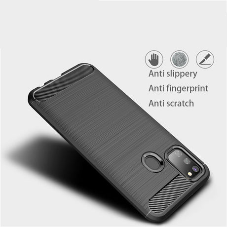 Husa de protectie Techsuit Carbon Silicone compatibil cu Samsung Galaxy M21 / M30S, Negru